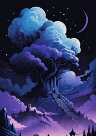 Moon in the dark night 72E224