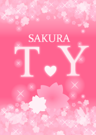 T&Yイニシャル 運気UP!かわいい桜デザイン