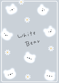 blue Fluffy polar bear and flowers 04_2