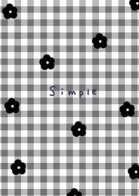 Monotone check and floral pattern.