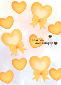 Lovely yellow heart lollipop