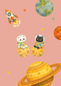 Space Cat02 pink & blue