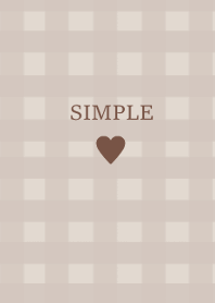 SIMPLE HEART -check brown-