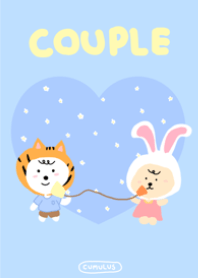 Couple rabbit tiger blue