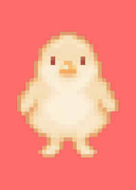 Chick Pixel Art Tema Vermelho 01