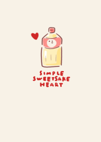 simple sweet sake heart beige