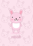 Simple Cute Pink Rabbit theme
