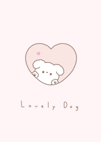 dog in heart/dull pink wh