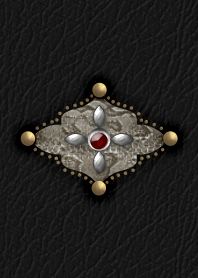 Black leather and rivet