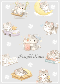 A laid-back mackerel tabby kitten