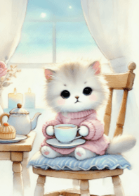 Cute Kitten in a Cozy Room V.14