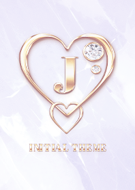 [ J ] Heart Charm & Initial  - Purple 1