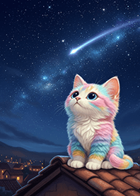 Rainbow Cat : A Starry Night