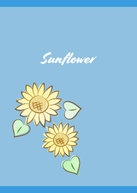 Pretty Sunflower on blue