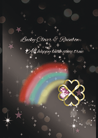 Luck is up! Rainbow & Clover/Black& Pink