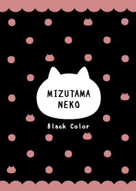 Polka dots Cat / Black&Dull Peach Pink