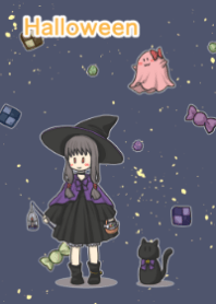 Cats and girls' Halloween