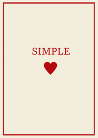 SIMPLE HEART -red beige-