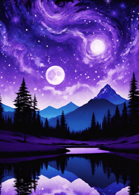 Mountain, Sea, and Moonlit Night 8F18e2