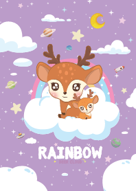 กวางน้อย เมฆสายรุ้ง สีม่วง