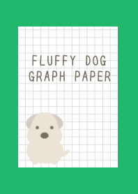 FLUFFY DOG GRAPH PAPER/GREEN/WHITE