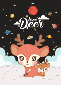 กวางน้อย เลิฟๆ กาแล็กซี่ สีดำ