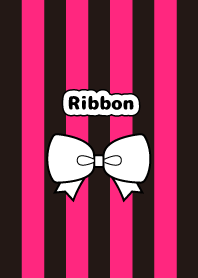 Pink and black stripes and ribbon