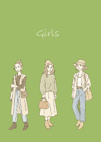 Fashionable Girl2 on moss green