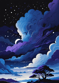 Moon in the dark night b8999d