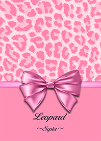 Pastel pink leopard pattern&Ribbon