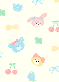 pastel cute friends