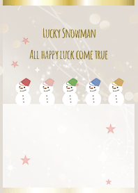 ベージュピンク 全運気UP 雪だるま @冬特集