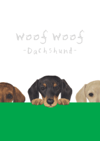Woof Woof - Dachshund - WHITE/GREEN