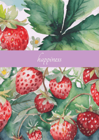 Sweet wild strawberry on light purple