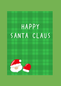 HAPPY SANTA CLAUS/GR CHECKERED/GREEN/YEL