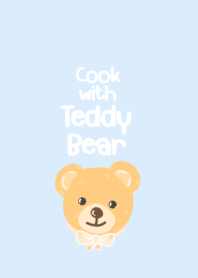 Cook with teddy bear