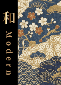 Indigo & Gold -Japanese Modern Patterns-