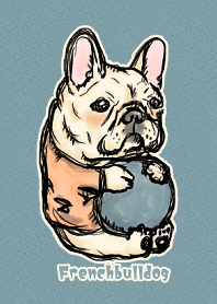 Ball and friends french bulldog
