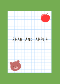 BEAR AND APPLE GRAPH PAPER-GREEN-YELLOW