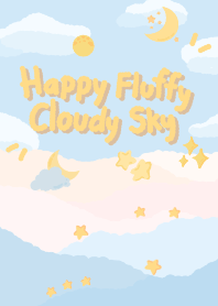 happy fluffy cloudy sky