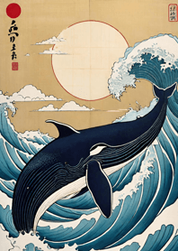 浮世絵 - 鯨 3bF8ff
