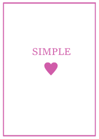 大人のシンプルハート =white pink=
