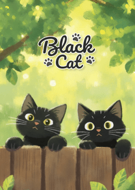 Cute lucky black cat theme 06