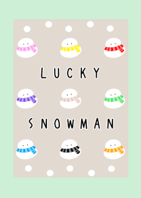 NINE LUCKY SNOWMEN/LIGHT MINT GREEN