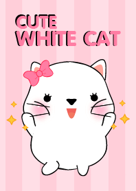 Cute Fat White Cat Theme