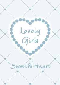 ♡Heart&Girly♡ ホワイト×くすみブルー