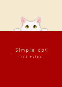 simple white cat/red beige.