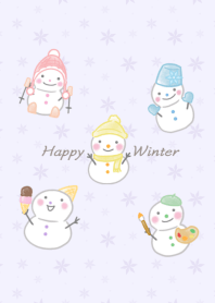Snowman*happy winter -purple-
