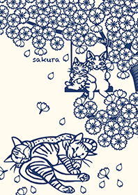 Paper Cutting (Sakura & 4 Cats)01