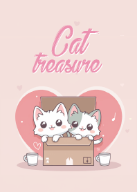 cat couple & treasure box